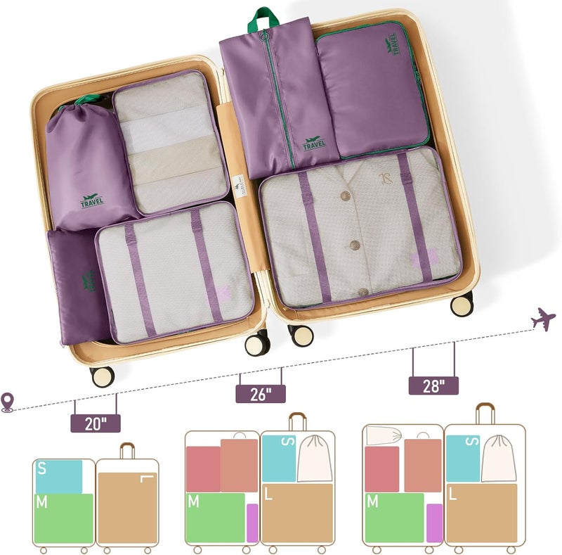 YEEYAA 8 Set Packing Cubes for Travel Suitcase Organizer Bags Luggage Packing Cubes Set Travel Essentials Accessories Gifts for Women - Image 2